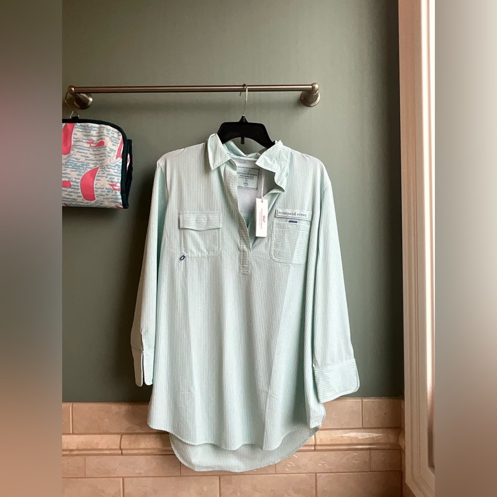 A Vineyard Vines Deck Stripe Harbor Shirt.